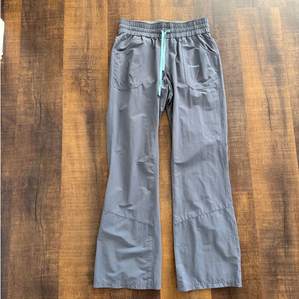 Simms Isle Fishing Pants Women Gray Lightweight Drawstring Outdoor Size Small